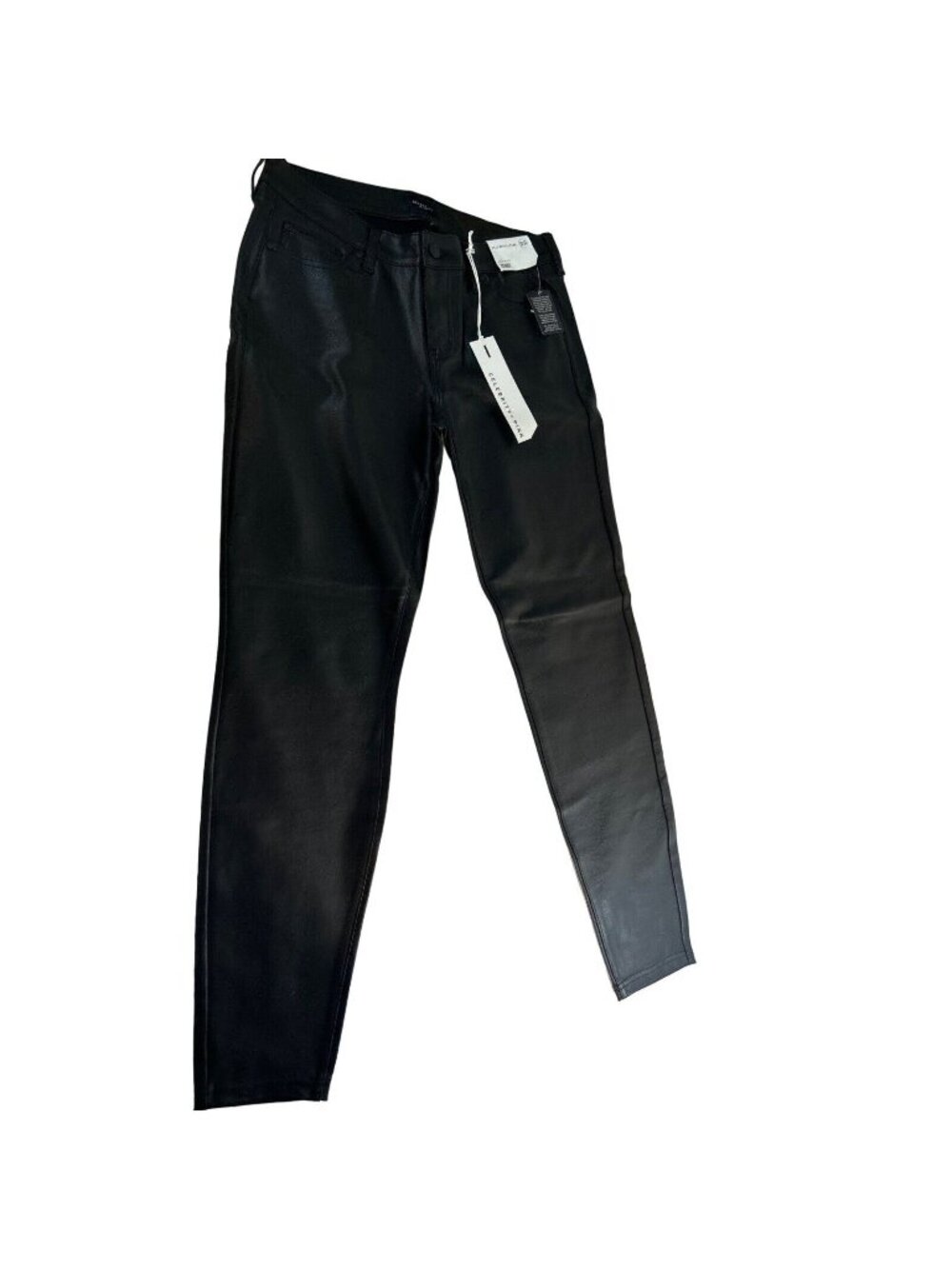 Celebrity Pink Womens Mid Rise Skinny Leather Wax Look Black Size 13/31 NWT